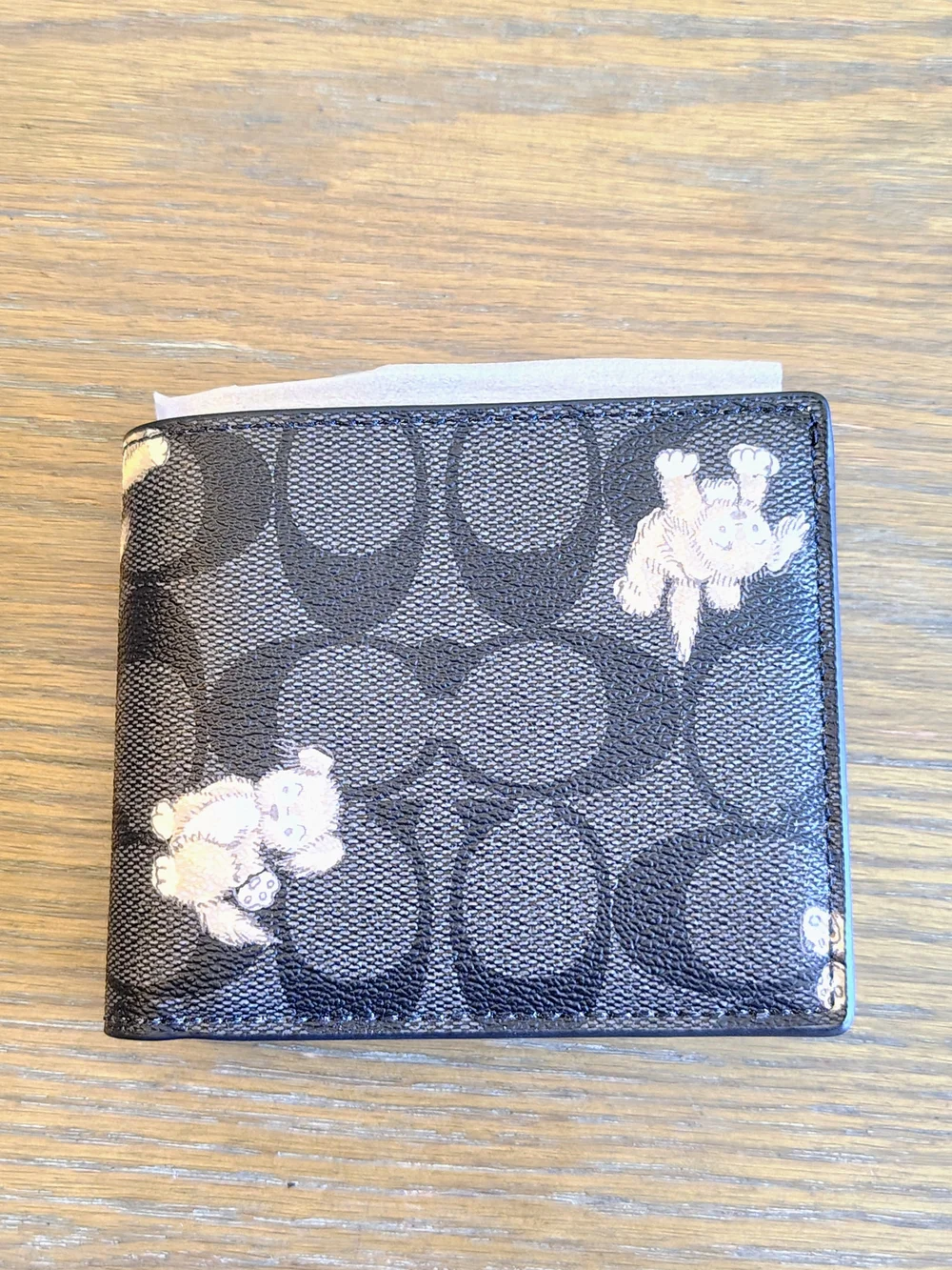NWOT Coach Men's 3 In 1 Wallet Signature Canvas Happy Dog Creature CC135